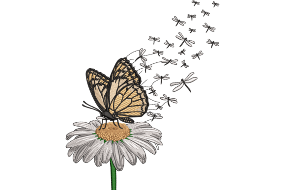 Butterfly and Daisy: A Delicate Nature Motif Worth Stiching