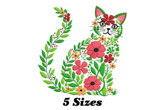 Floral Cat: A Charming Embroidery Design for Meaningful Handmade Gifts