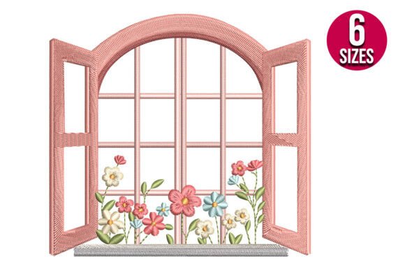 Floral Window View: A Warm, Brand-Ready Embroidery Design