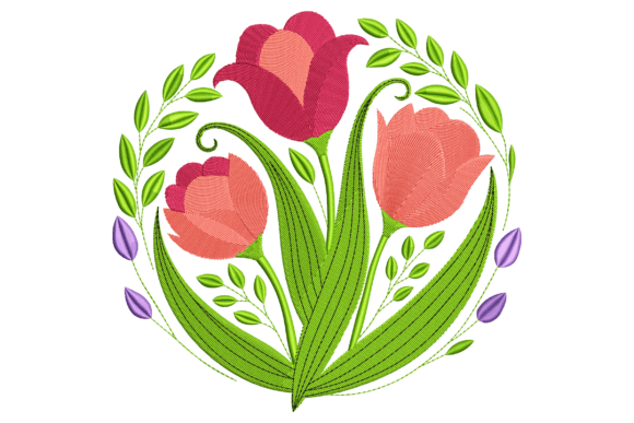 Vibrant Tulips: A Smart Choice for Small Business Embroidery